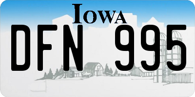 IA license plate DFN995