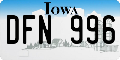 IA license plate DFN996