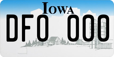 IA license plate DFO000