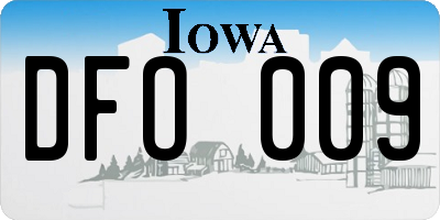 IA license plate DFO009