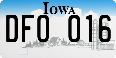 IA license plate DFO016