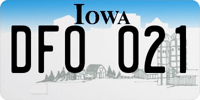 IA license plate DFO021