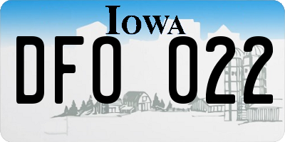 IA license plate DFO022