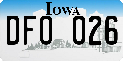 IA license plate DFO026