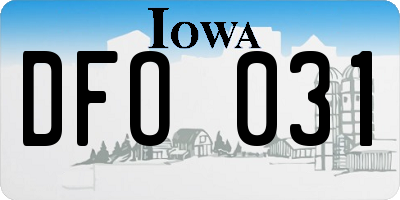 IA license plate DFO031