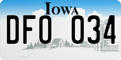 IA license plate DFO034