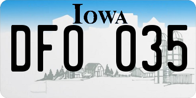 IA license plate DFO035