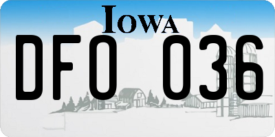 IA license plate DFO036