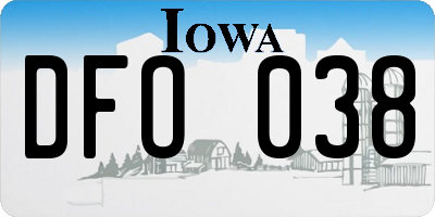 IA license plate DFO038