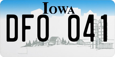 IA license plate DFO041