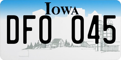 IA license plate DFO045