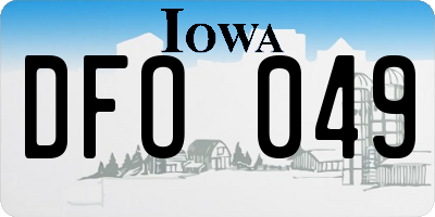 IA license plate DFO049