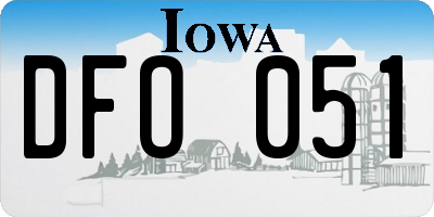 IA license plate DFO051
