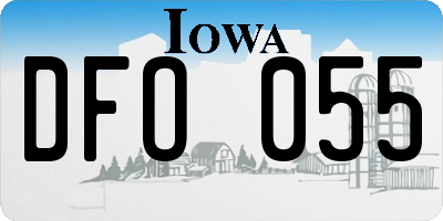 IA license plate DFO055
