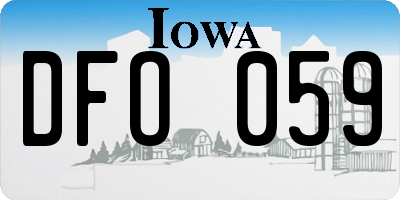 IA license plate DFO059
