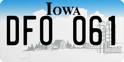 IA license plate DFO061