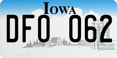 IA license plate DFO062
