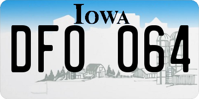 IA license plate DFO064