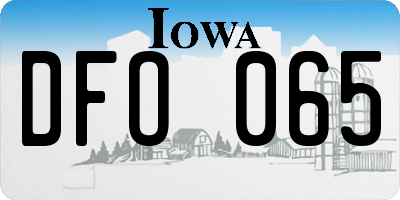 IA license plate DFO065