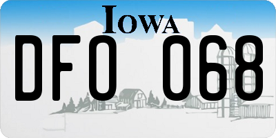 IA license plate DFO068