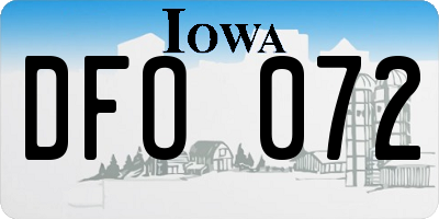 IA license plate DFO072