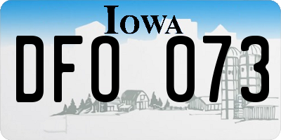 IA license plate DFO073