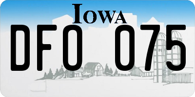 IA license plate DFO075