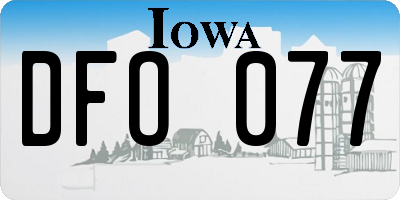 IA license plate DFO077