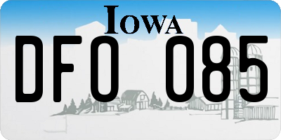 IA license plate DFO085