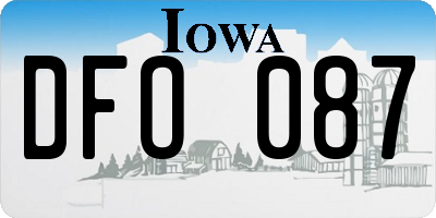 IA license plate DFO087