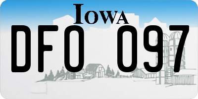 IA license plate DFO097