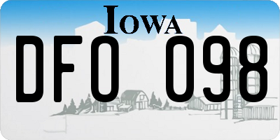 IA license plate DFO098