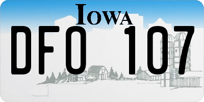 IA license plate DFO107