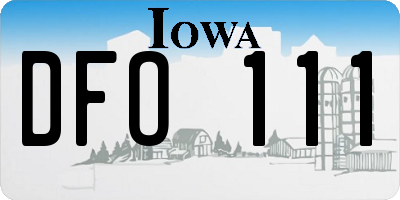 IA license plate DFO111