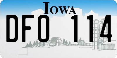 IA license plate DFO114