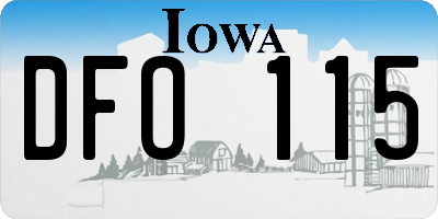 IA license plate DFO115