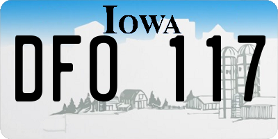 IA license plate DFO117