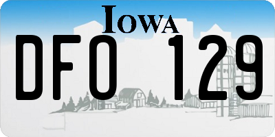 IA license plate DFO129