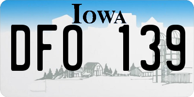 IA license plate DFO139