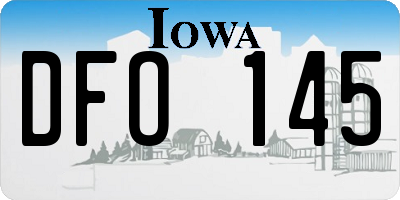 IA license plate DFO145