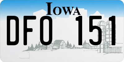 IA license plate DFO151