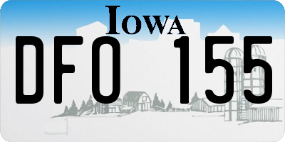 IA license plate DFO155