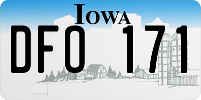 IA license plate DFO171