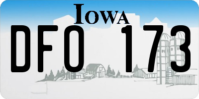 IA license plate DFO173
