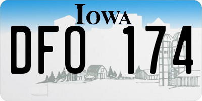 IA license plate DFO174