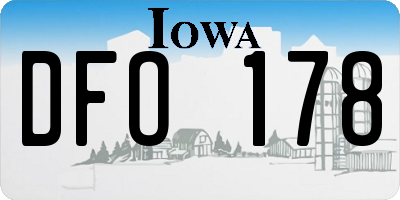 IA license plate DFO178