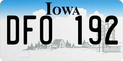 IA license plate DFO192