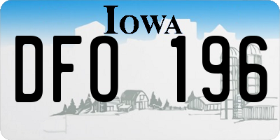 IA license plate DFO196
