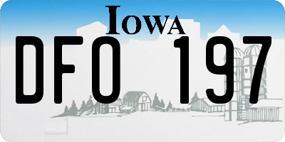 IA license plate DFO197
