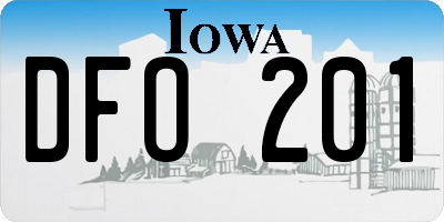 IA license plate DFO201